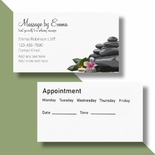 Classy Massage Therapy Appointment Cards