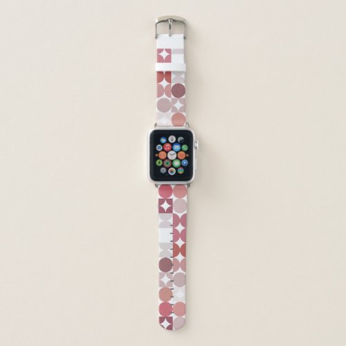 Classy Mauve Taupe Blush Pink Retro Art Pattern Apple Watch Band