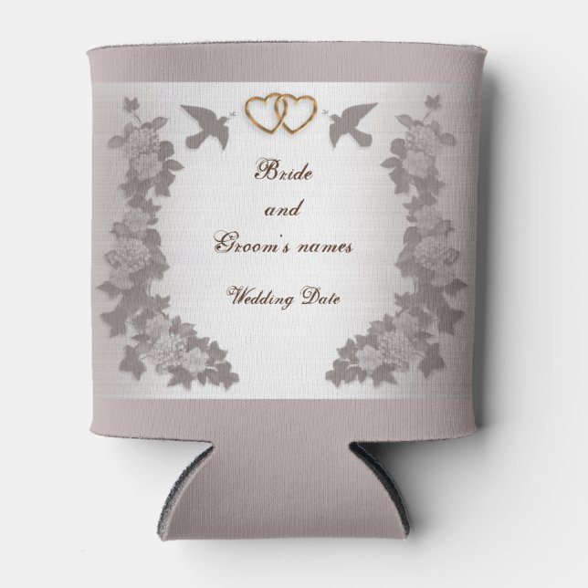Classy Mauve Wedding Favor Can Cooler (Front)