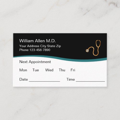 Classy Medical Appointment Business Cards