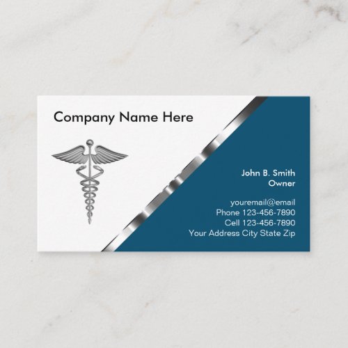 Classy Medical Caduceus Business Cards