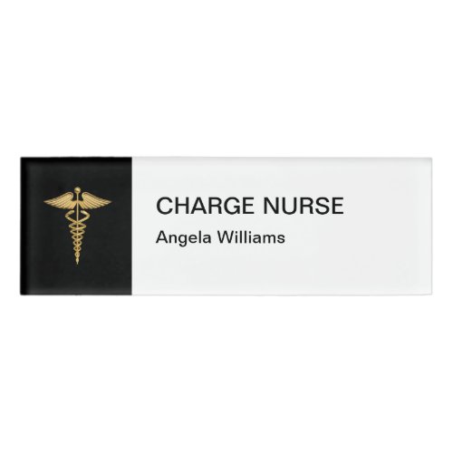Classy Medical Charge Nurse Name Tag
