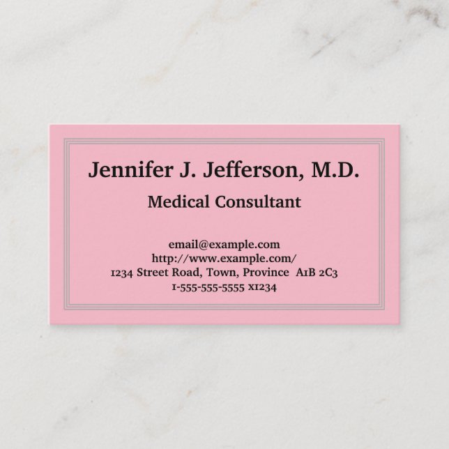 Classy Medical Consultant Business Card (Front)