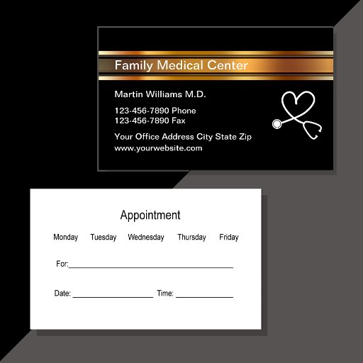 Customizable Classy Medical Doctor Appointment Business Cards