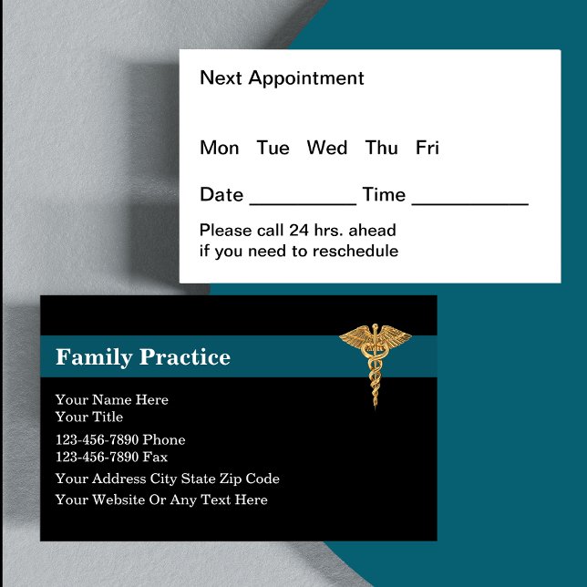 Classy Medical Doctor Family Practice Appointment Card (Creator Uploaded)