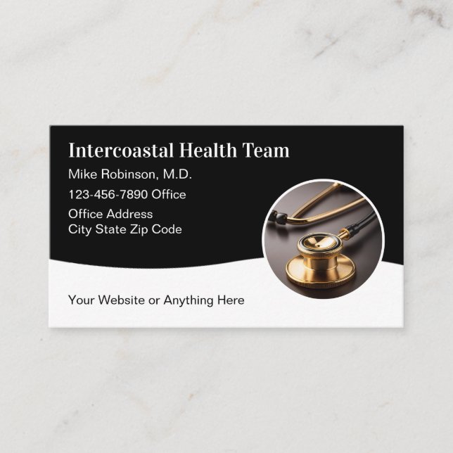 Classy Medical Doctor Office Business Cards (Front)