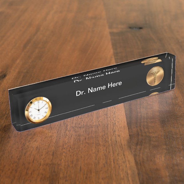 Classy Medical Doctor Office Desk Nameplate (Side)