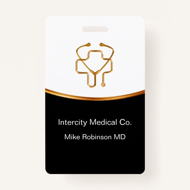 Classy Medical Doctor Office Staff Badge (Front)