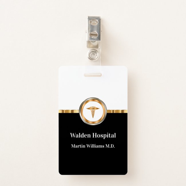Classy Medical Facility Staff Member Badge