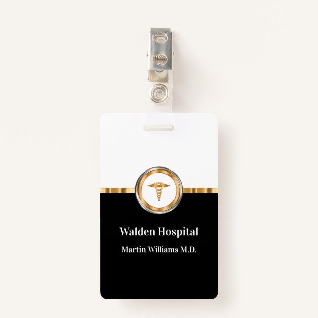 Classy Medical Facility Staff Member Badge (Front with Clip)