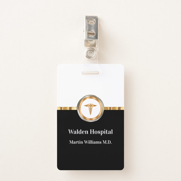 Classy Medical Facility Staff Member Badge | Zazzle