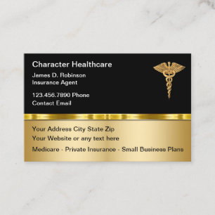 Classy Medical Health Insurance Business Cards
