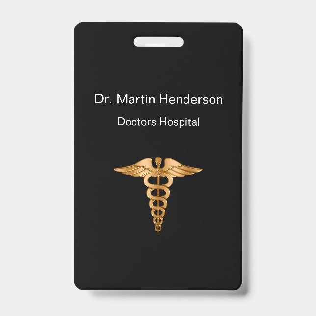 Classy Medical Hospital Office ID Badge (Front)