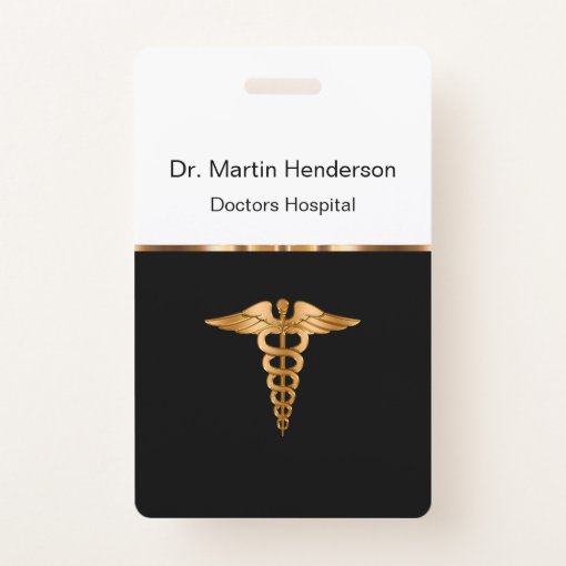 Classy Medical Hospital Office ID Badge | Zazzle