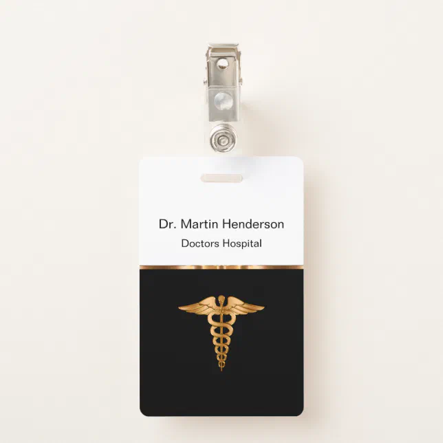 Classy Medical Hospital Office ID Badge | Zazzle