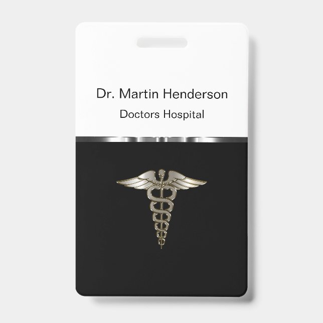 Classy Medical Hospital Office ID Badge Template (Front)