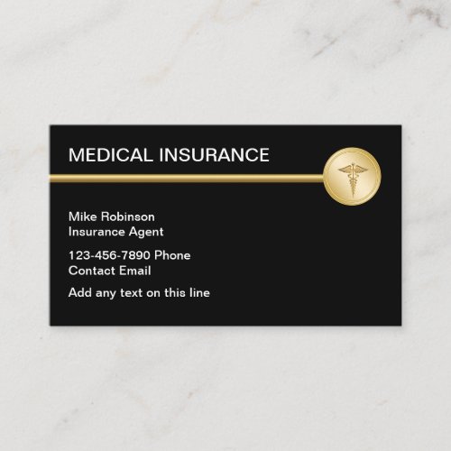 Classy Medical Insurance Rep Business Cards