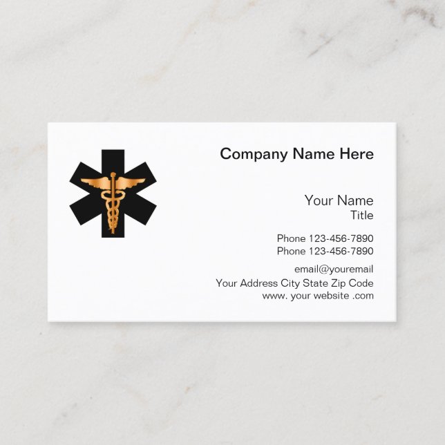 Classy Medical Logo Template Hospital Business Card (Front)