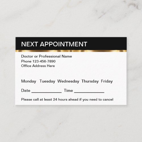 Classy Medical Professional Appointment Template Business Card