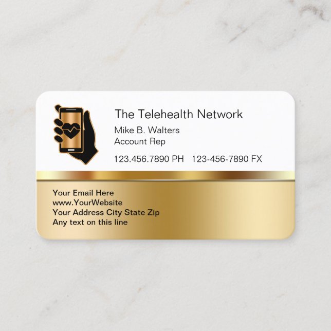 Classy Medical Telehealth Business Card (Front)
