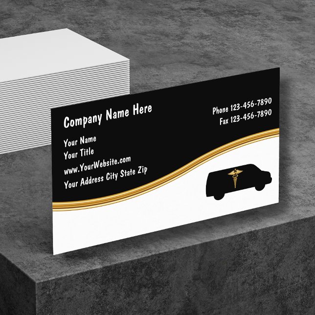 Classy Medical Transport Business Cards (Creator Uploaded)