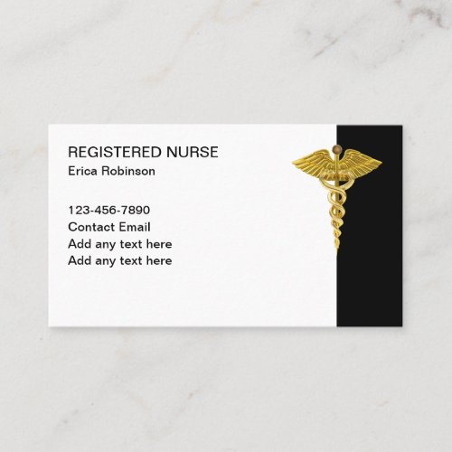 Classy Medical Visiting Registered Nurse Theme Business Card