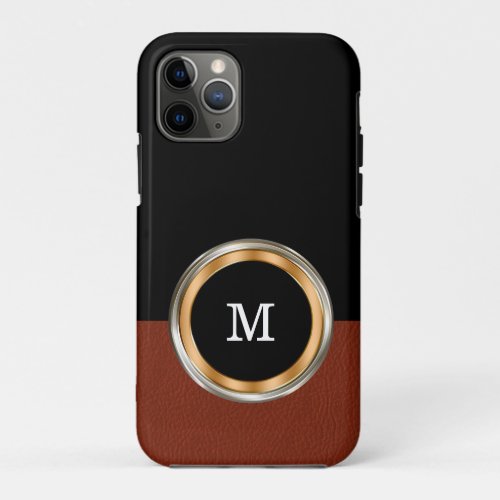 Classy Mens Monogram Leather Art iPhone 11 Pro Case