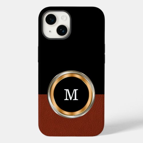 Classy Mens Monogram Leather Art Case_Mate iPhone 14 Case