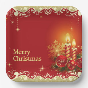 Classy Merry Christmas Paper Plate