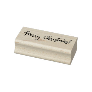 Classy Merry Christmas Rubber Stamp
