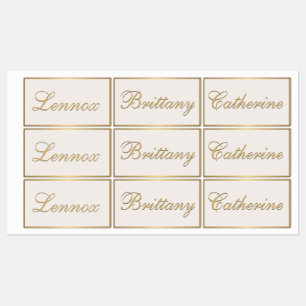 Classy Metallic Gold Personalized Kid's Ivory Labels
