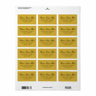 Classy Metallic Gold Return Address Labels