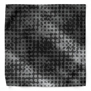 Classy Metallic Silver Halftone Dots Silver Gray Bandana