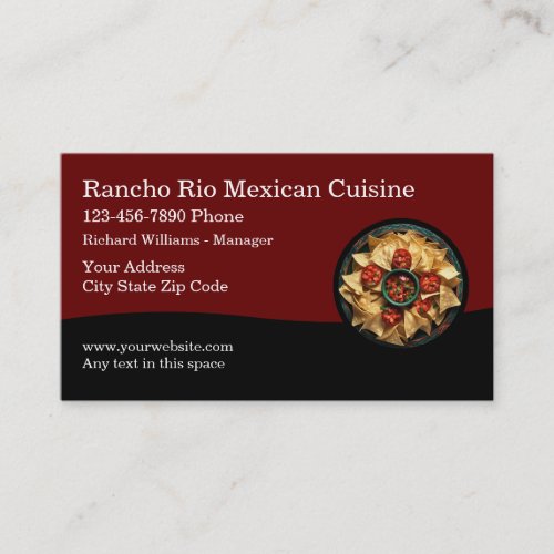 Classy Mexican Restaurant Theme Business Cards