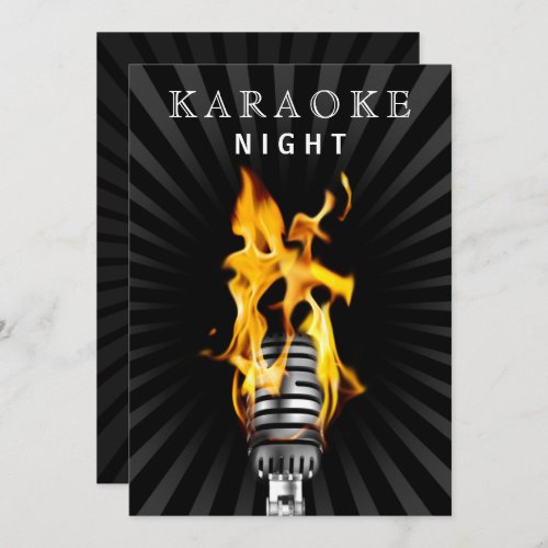 Classy Mic 30th Birthday Karaoke Night Party  Invitation