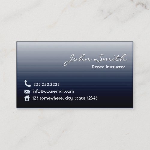 Classy Midnight Blue Dance Business Card