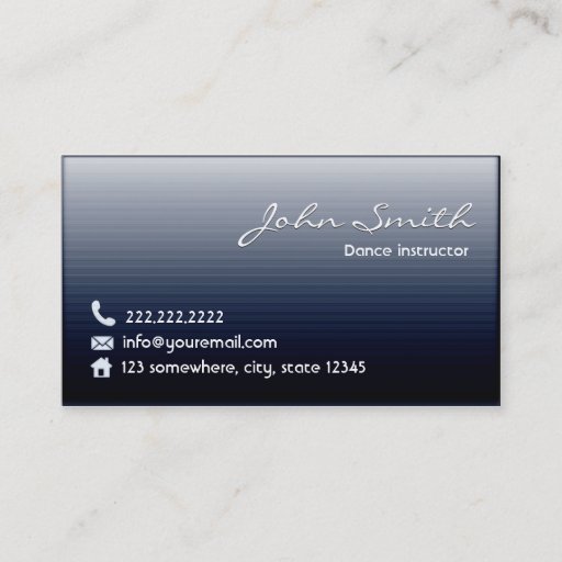 Customizable Classy Midnight Blue Dance Business Card