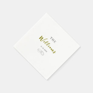 Classy Minimal Greenery Wedding Napkins