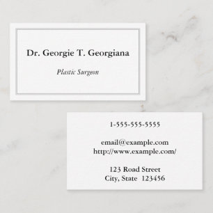 Classy & Minimal Plastic Surgeon Business Card