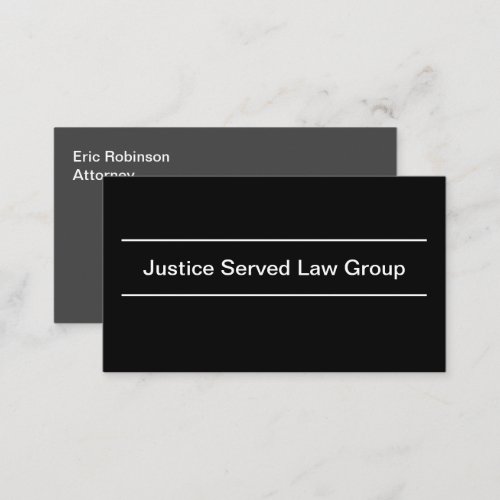 Classy Minimalist Attorney Law Business Cards