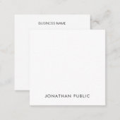 Classy Minimalist Design Template Modern Elegant Square Business Card (Front/Back)
