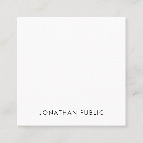 Classy Minimalist Design Template Modern Elegant Square Business Card