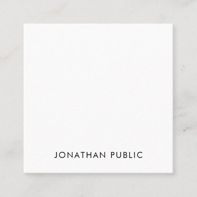 Classy Minimalist Design Template Modern Elegant Square Business Card (Front)