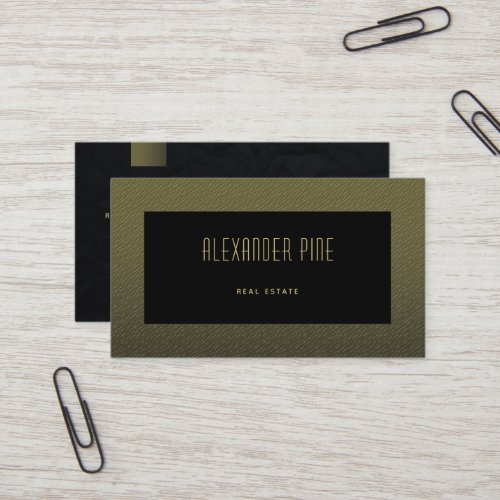 Classy Minimalist Elegant Black Gold Professional Business Card