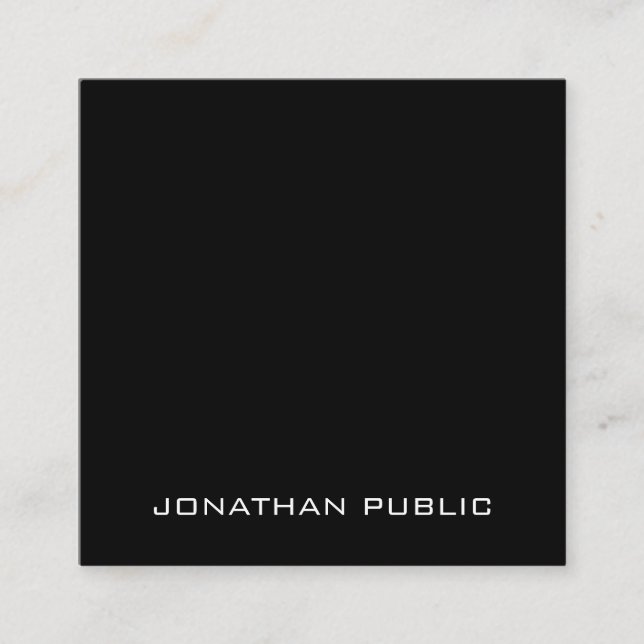 Classy Minimalist Elegant Black Simple Modern Square Business Card (Front)