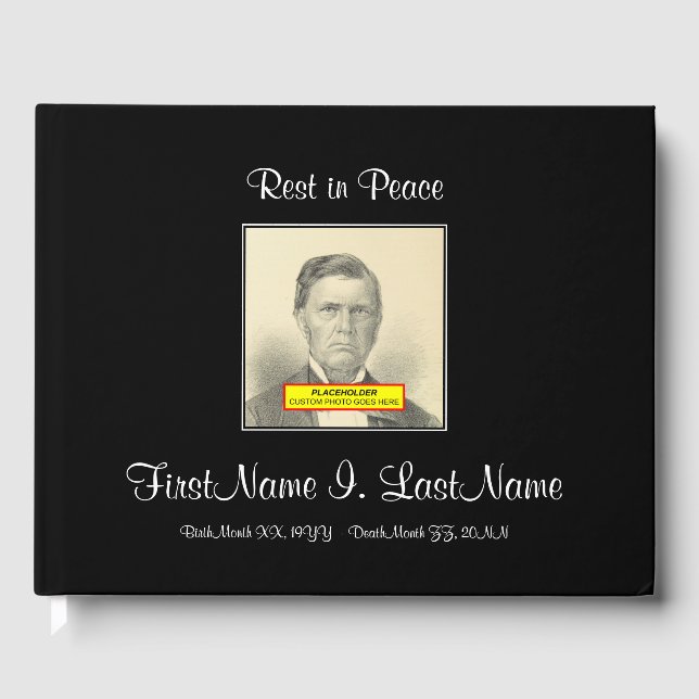Classy, Minimalist Funeral/Memorial Guestbook (Front)