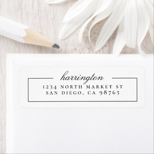 Classy Minimalist Script Family Return Address Label