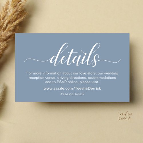 Classy Minimalist Wedding Information and Details Enclosure Card