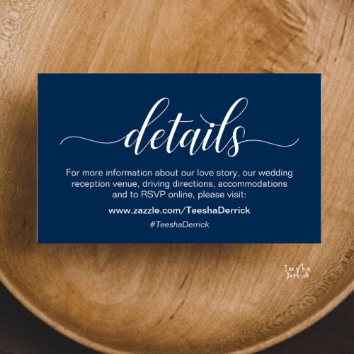 Classy Minimalist Wedding Information and Details Enclosure Card