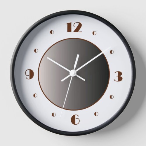 Classy Minimalist White Tan Broadway Numerals  Clock